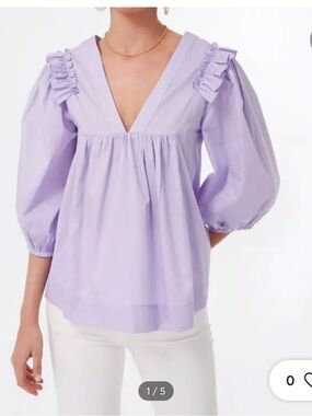 Harshman Cheryl Lilac Ruffle Blouse – NWT – Size Medium